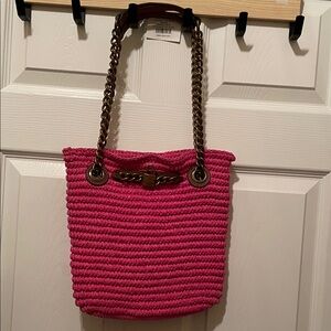 Kurt Geiger London Brixton Pink Chain Strap Women Bag